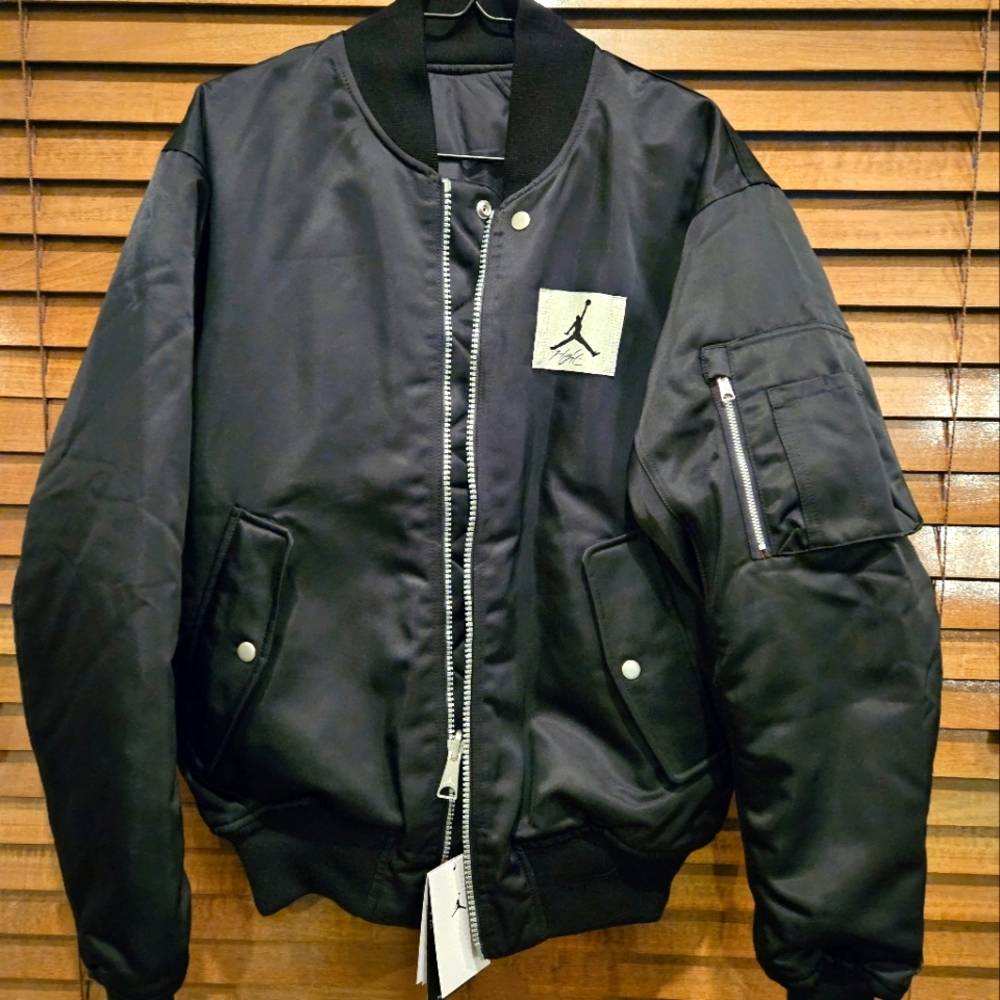Jordan Black Bomber Jacket with White Patch